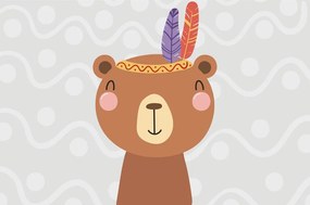 Carta da parati – Orsetto carino con piume