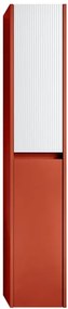Colonna per mobile bagno Niwa 2 ante P 27 x L 30 x H 160 cm laccato opaco paprika con vetro bianco