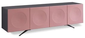 Madia 4 ante 8 scomparti interni forma concava rosa antico 47x201xh. 62 cm