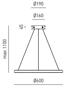 Sospensione Moderna Iole Alluminio Titanio E Silicone Led 1 Luce 28W