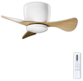 Ventilatore da soffitto ELI faggio, Ø 55.9 cm, CCT, dimmerabile, ARTE CONFORT IP20