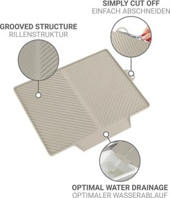 Tappetino scolapiatti beige in plastica 34x40 cm Nelia – Wenko