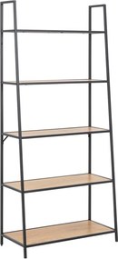 Scaffale nero-color legno naturale effetto rovere 77x175 cm Seaford - Actona