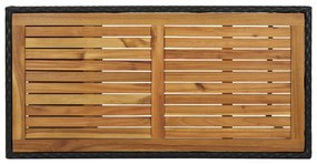 Tavolo da bar con ripiani nero 120x60x110 cm in polyrattan