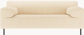 Divano 2 posti in velluto a coste beige/nero freistil180, larg. 182 cm