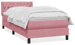 Giroletto A Molle Con Materasso Rosa 90x220 Cm Velluto /