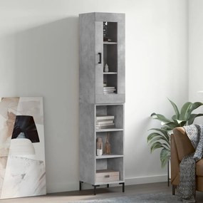 Credenza Grigio Cemento 34,5x34x180 Cm İn Legno Multistrato /