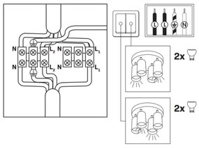 Faretto da bagno LED RGBW dimmerabile TURYN 4xGU10/6,5W/230V IP44 bianco