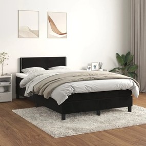 Giroletto A Molle Con Materasso Nero 120x200 Cm İn Velluto /