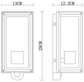 Globo 31982WS - Applique da esterno con sensore LOGANA 1xE27/60W/230V IP44 bianco