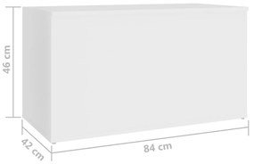 Cassapanca Bianca 84x42x46 cm in Legno Ingegnerizzato