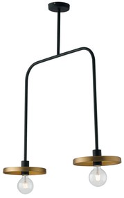 Lampadario Sospensione Twiga Class Colore Nero Oro 60W  Mis 85 x 91,3 x 25 cm