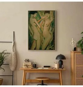 Quadro - Zwei Mädchen (Otto Mueller) In cornice di legno naturale 40x60