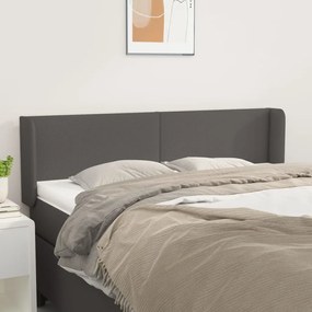 Testiera Ad Orecchio Grigio 147x16x78/88 Cm İn Similpelle /