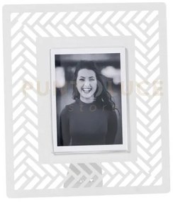 Portafoto di design milleintrecci piccolo bianco marmo