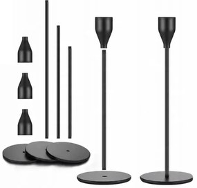 Set di 3 portacandele neri