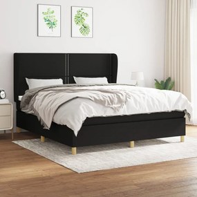 Giroletto A Molle Con Materasso Nero 160x200 Cm İn Tessuto /