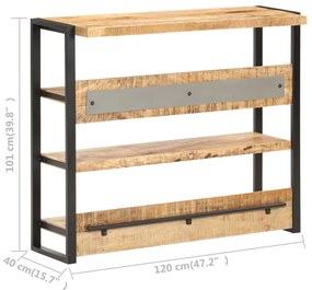 Tavolo da Bar 120x40x101 cm in Legno di Mango Grezzo