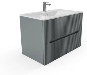 Mobile sospeso 80 cm con lavabo incorporato Striato Grigio - PAVANI