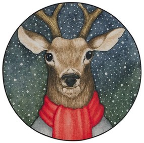 Tappeto natalizio motivo renna ⌀ 140 cm EREGLI Beliani