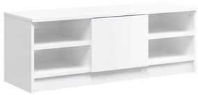 Mobile Porta TV Bianco Lucido 102x35,5x36,5cm Legno Multistrato