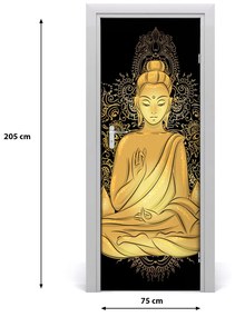 Adesivo per porta Buddha e Mandala 75x205 cm