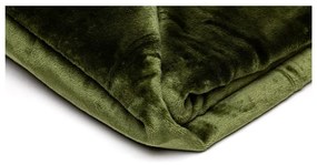 Coperta in micropile verde oliva, 150 x 200 cm - My House