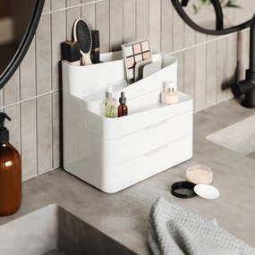 Organizer da bagno in plastica bianca per cosmetici Glam - Umbra