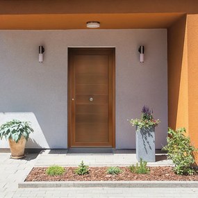 Portoncino d'ingresso Rustic1 L 90 x H 210 cm in PVC ciliegio, apertura spingere a destra