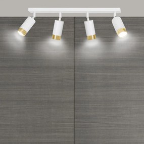 Lampada da Soffitto in Acciaio HIRO 4 Nero Cromo/Oro 4xGU10