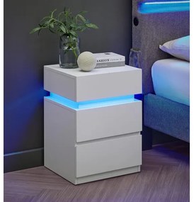 Comodino SMARTIE con illuminazione integrata, bianco