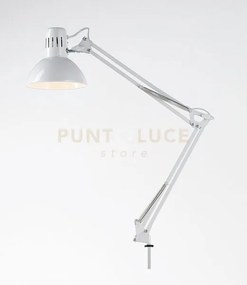 Lampada da tavolo in metallo colore bianco orientabile attacco e27 ...