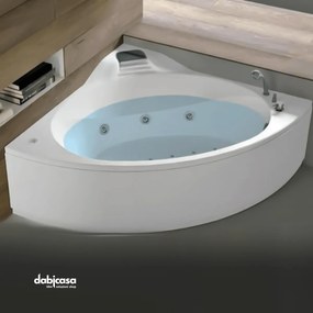 Gruppo Germon "Nova Plus" Vasca Idromassaggio Da 140x140 Composto Da Sistema Whirlpool Finitura Bianco Lucido