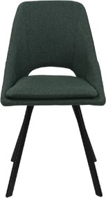 Sedia LINDA in tessuto verde per cucina con cuscino sfoderabile