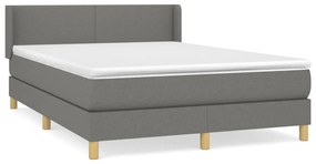 Giroletto a molle con materasso grigio scuro 140x190 cm tessuto