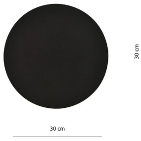 Applique Minimal Tonda 1 Luce Indiretta Agni In Acciaio Nero