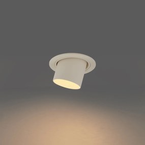Faretto da incasso moderno beige GU10 50 mm rotondo orientabile - Installa