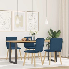 Sedie Da Pranzo 4 Pz Blu İn Tessuto /