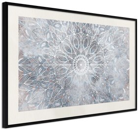 Poster  Winter Mandala  Cornice Quadri Cornice nera con pass-partout, Larghezza x Altezza Home decor 45x30