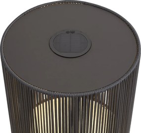 Lampada da tavolo moderna da esterno grigio scuro con LED ricaricabile e solare IP54 - Rope