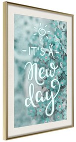 Poster  New Day  Cornice Quadri Cornice d'oro con passe-partout, Larghezza x Altezza Home decor 20x30