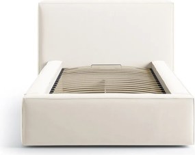 Letto singolo imbottito color crema con contenitore con rete inclusa 90x200 cm Jodie – Micadoni