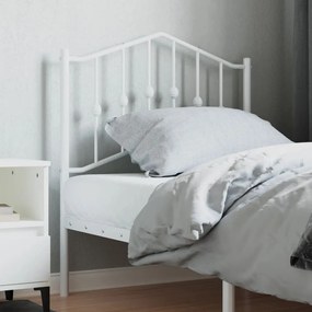 Testiera in metallo bianco 80 cm