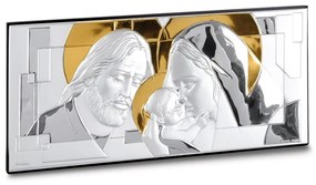 Pannello "Sacra Famiglia" aureole oro cm.26,1x11,1