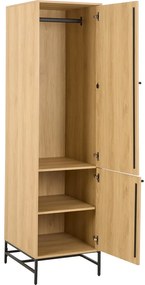 Armadio effetto rovere in colore naturale 51x200x60 cm Albany - Actona