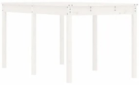 Tavolo da Giardino Bianco 159,5x82,5x76cm Legno Massello Pino