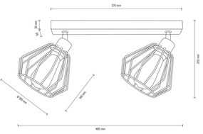 Spot-Light DO63804274 - Lampada da soffitto VENTI 2xE27/15W/230V rovere