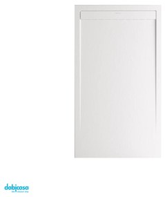 Duplach "Smart" Piatto Doccia 70x140 In Marmoresina Effetto Pietra Bianco