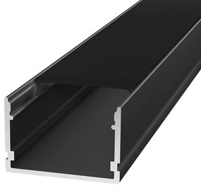 Profilo Lineare XL in Alluminio Nero per 1-2 Strisce LED da 1m e 2m Variante Lunghezza Profilo 2 metro