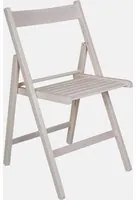 Sedia pieghevole moderna in legno, per balcone o giardino, cm 42x48h79, Seduta h cm 47, colore Bianco